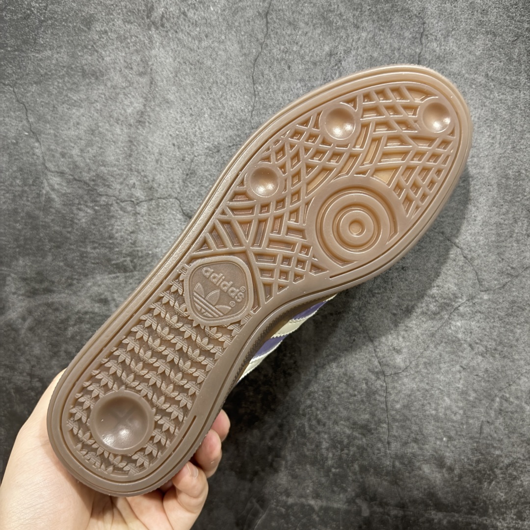 
【渠道纯原版】Adidas Handball Spezial  阿迪达斯经典款牛皮复古休闲板鞋 白紫生