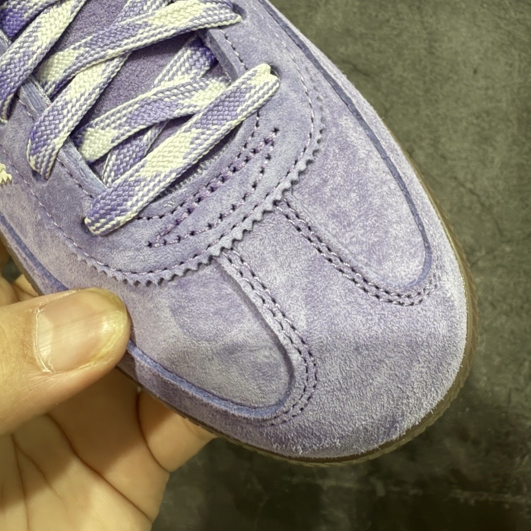 
【渠道纯原版】Adidas Handball Spezial  阿迪达斯经典款牛皮复古休闲板鞋 白紫生