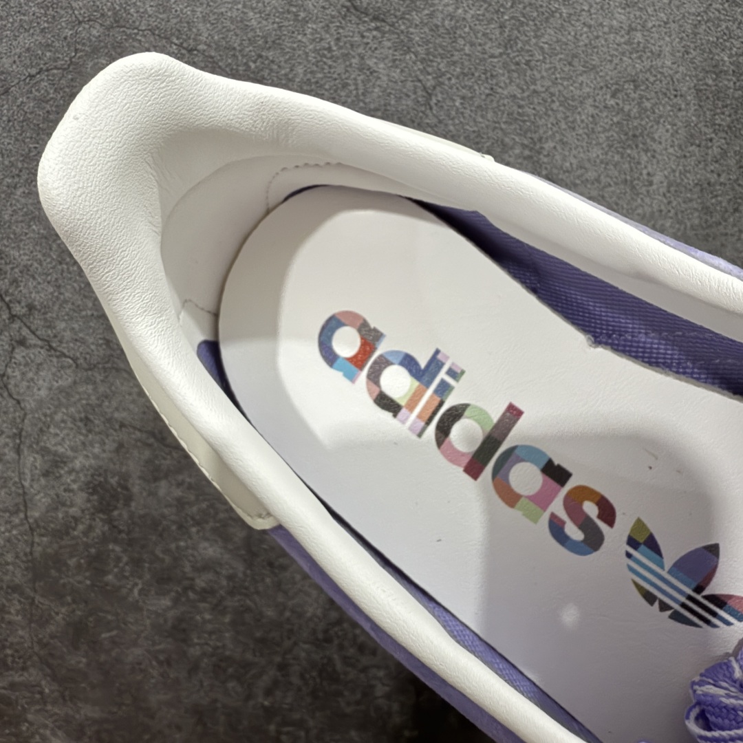 
【渠道纯原版】Adidas Handball Spezial  阿迪达斯经典款牛皮复古休闲板鞋 白紫生