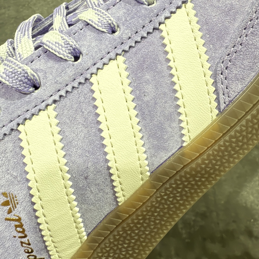
【渠道纯原版】Adidas Handball Spezial  阿迪达斯经典款牛皮复古休闲板鞋 白紫生