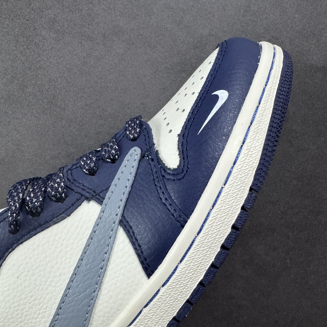 图片[5]-【定制版】Travis Scott x Nike Air Jordan 1 Low x Superme Air Jordan 1 Low 反转蓝白小勾满天星倒钩 纯原版本 全鞋采用原装头层皮，用料扎实 精雕细琢 鞋型极致还原 飞翼3D打印改良 深度立体 四线中底拉帮皮料选材 钢印 背胶一应俱全 全新批次 原装原模大底全鞋原厂定制皮料，手感细腻正确折边工艺 完美细节诠释 货号：JW1188 132 尺码：36 36.5 37.5 38 38.5 39 40 40.5 41 42 42.5 43 44 44.5 45-选品中心