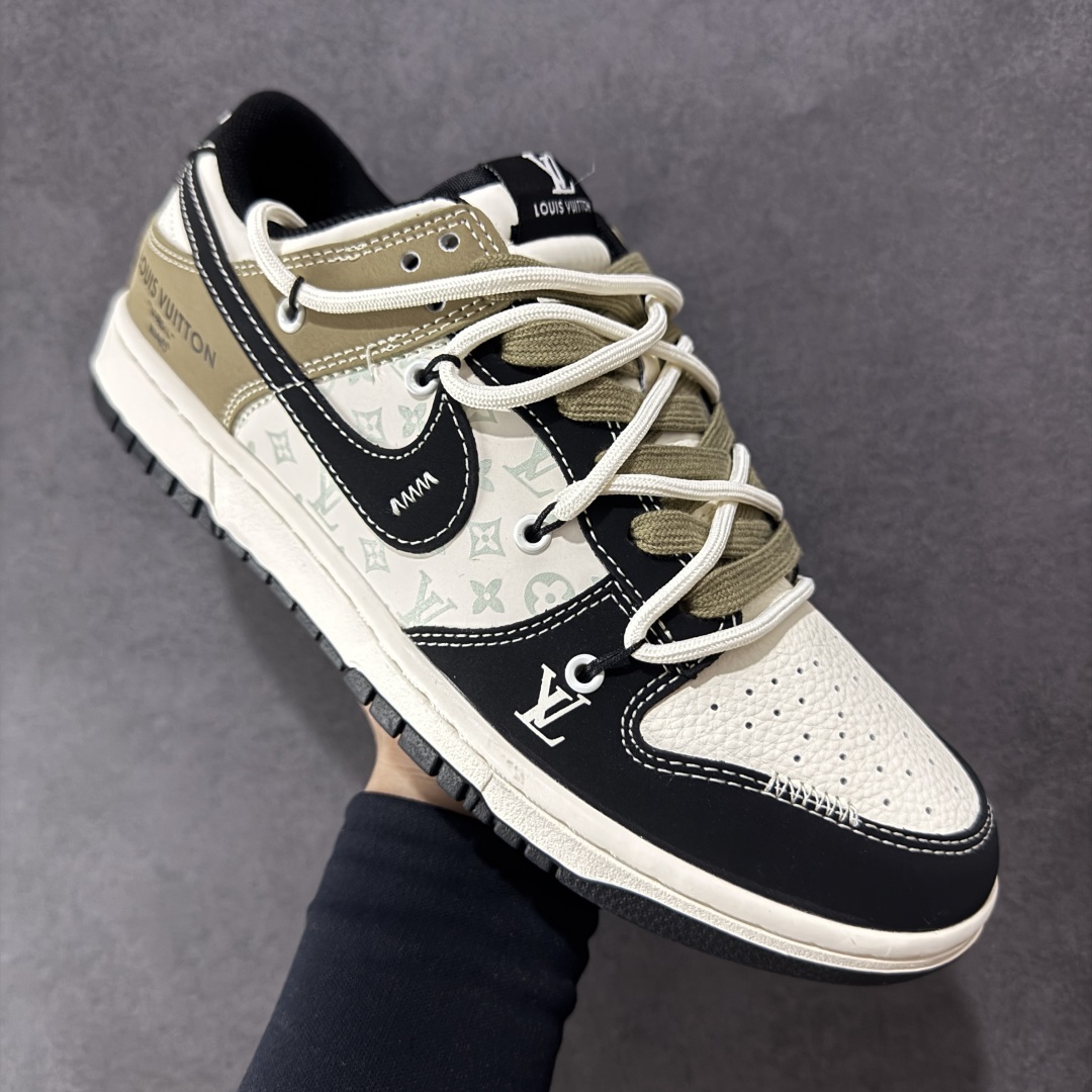 图片[3]-【定制版】Nike SB Dunk Low LV联名 黑棕抽绳 周年高端定制 低帮休闲板鞋 #定制鞋盒 大厂纯原品质出货 超高清洁度 皮料切割干净无任何毛边 细节完美 货号：YX5066-371 尺码：36 36.5 37.5 38 38.5 39 40 40.5 41 42 42.5 43 44 44.5 45-选品中心