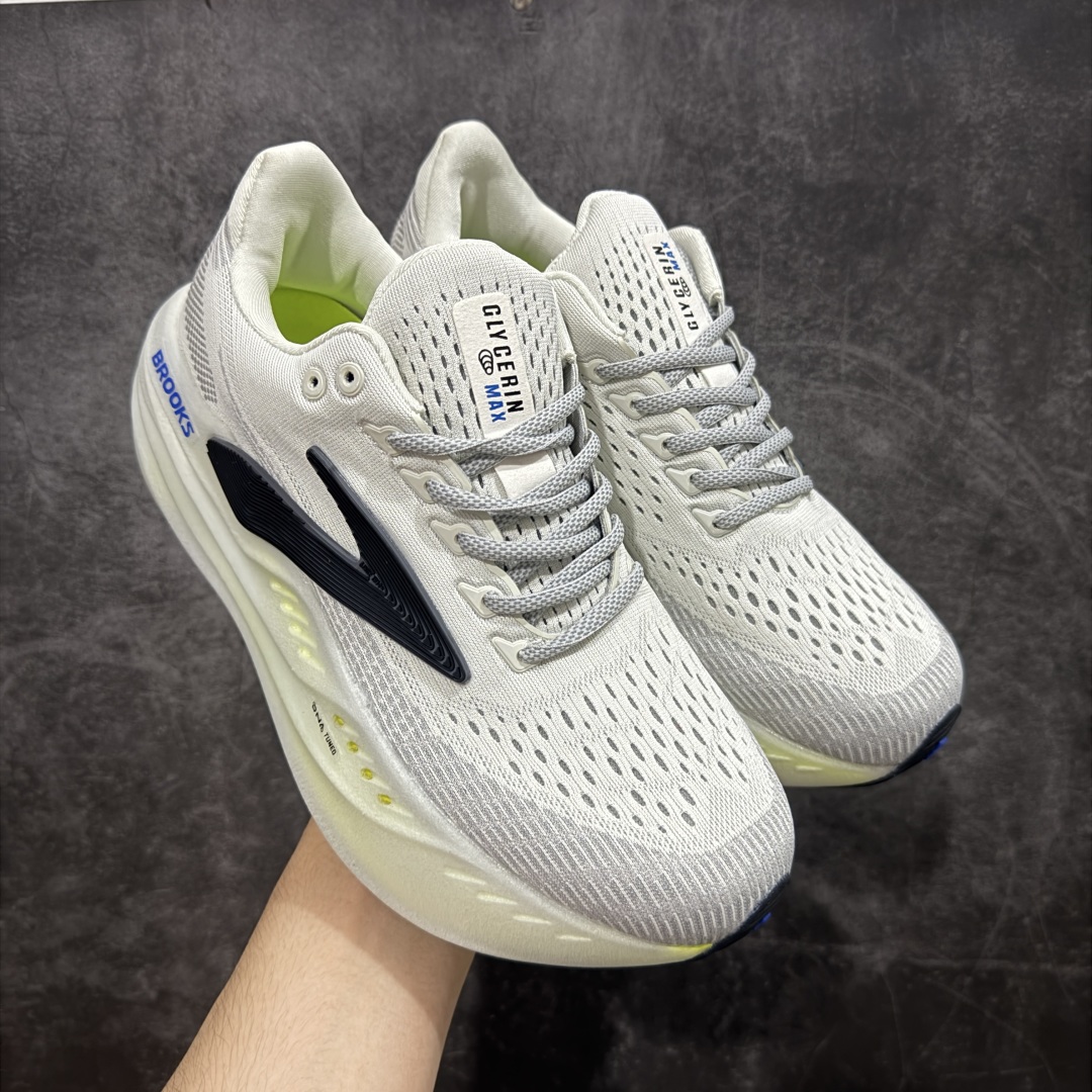 【纯原版】Brooks 布鲁克斯 Glycerin Max超级甘油 超弹轻盈跑步鞋 低帮透气缓震支撑休闲运动慢跑鞋 采用改进工程空气网眼组合热熔工艺 鞋面材质搭载DNA LOFT V2密度泡棉缓震系统 中底外置防滑耐磨橡胶底片 尺码:36-46-选品中心