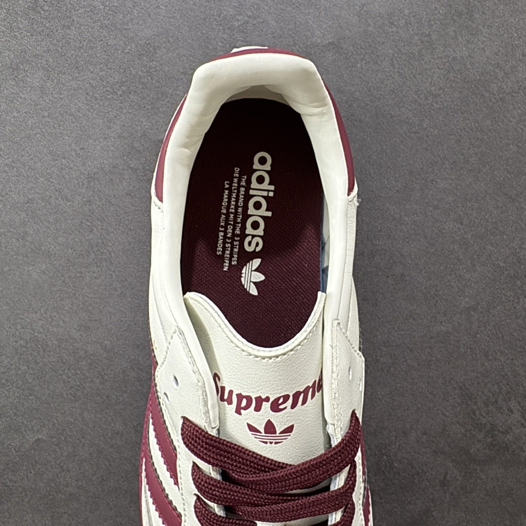 图片[7]-【定制版】adidas originals Samba OG x Supreme 灰红 桑巴舞系列复古经典轻便板鞋 此款以简约大方的造型设计 给人以随性休闲的时尚格调 穿着舒适轻便，运动灵活自如 满足日常个性穿搭 货号：GJ75813 尺码：36 36.5 37 38 38.5 39 40 40.5 41 42 42.5 43 44 44.5 45-选品中心