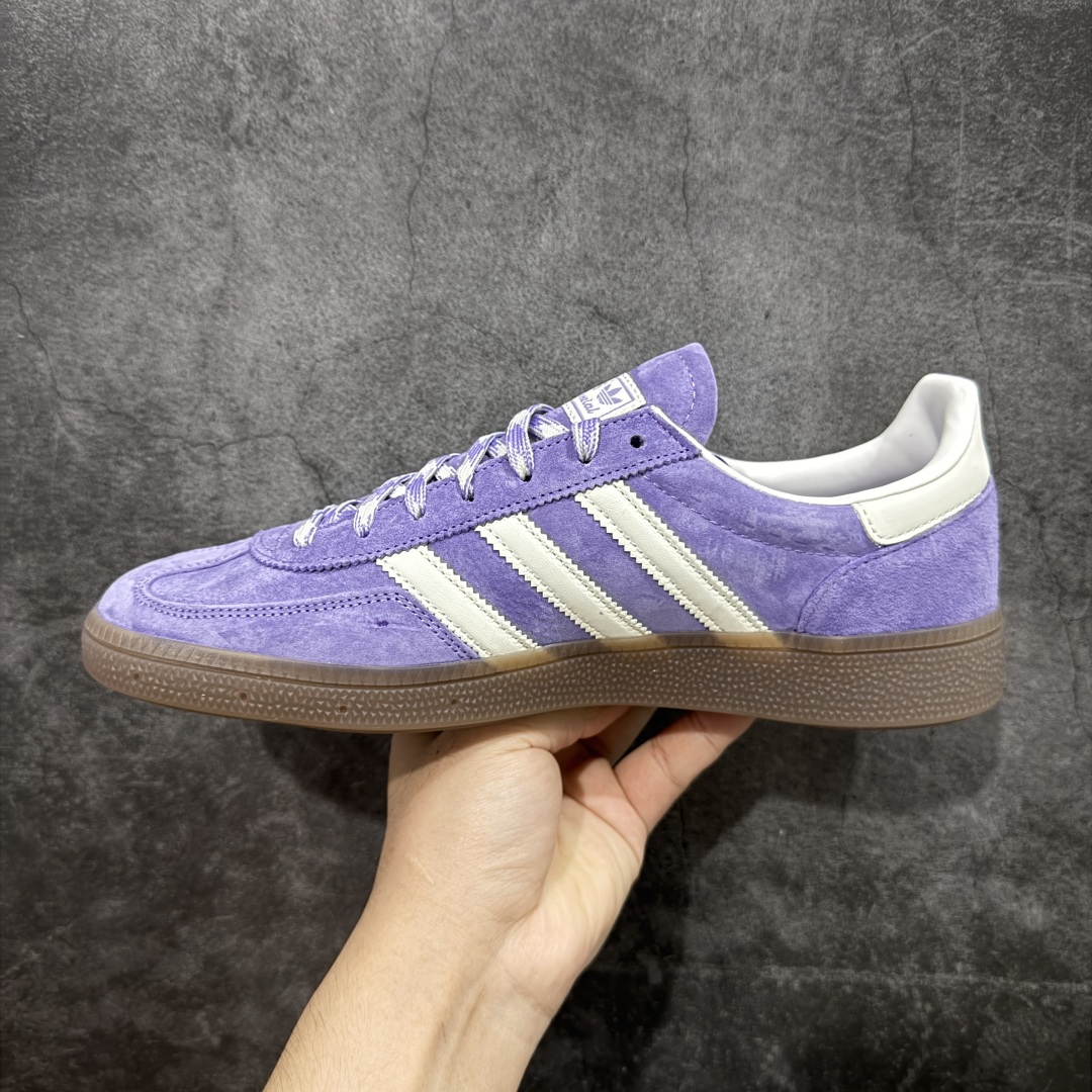  
【纯原版】Adidas Handball Spezial  阿迪达斯经典款牛皮复古休闲板鞋 紫白生胶