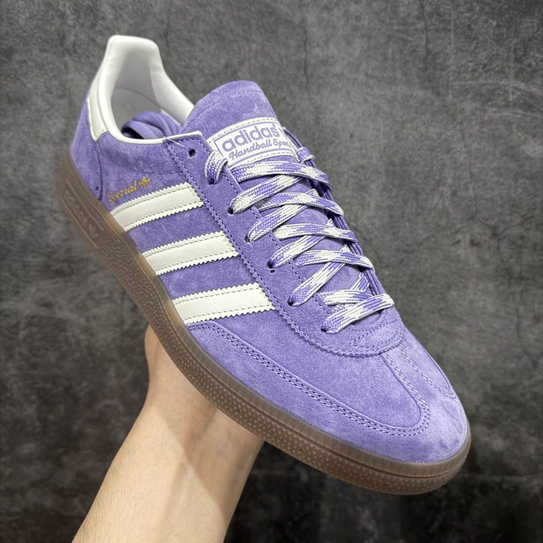  
【纯原版】Adidas Handball Spezial  阿迪达斯经典款牛皮复古休闲板鞋 紫白生胶
