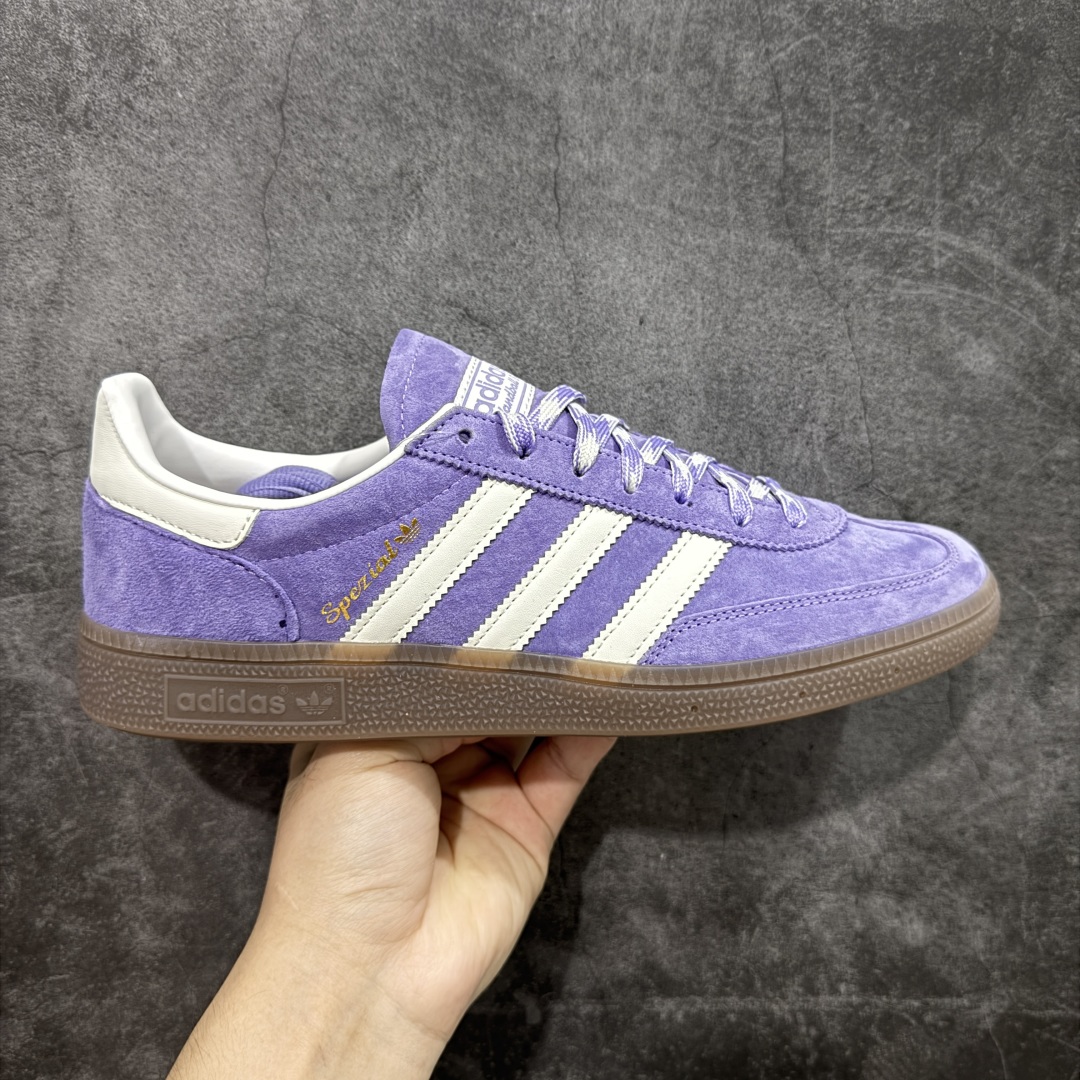  
【纯原版】Adidas Handball Spezial  阿迪达斯经典款牛皮复古休闲板鞋 紫白生胶