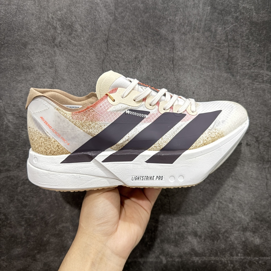 【HD真碳组合底版】 AD Adizero Adios Pro 4M 轻盈跑鞋耐磨减震专业跑步鞋 市场最正确版 组合大底 真碳柱 冲向目标,一路向前,不断挑战和突破自我 无论是平时训练还是马拉松,让这款adidas跑步鞋伴你畅快开跑 兼具舒适性和结构感,搭载Lightstrike科技,为步伐注入活力 货号:JR6367 尺码:39-46-选品中心