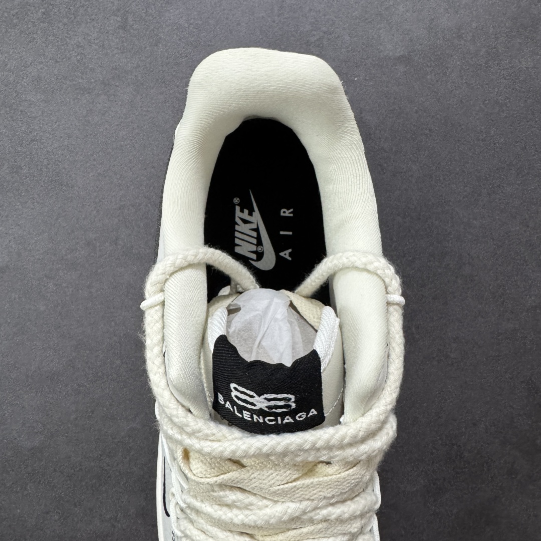 图片[7]-【定制版】Nike Air Force 1 Low 07 x Balenciaga 白黑绑带小钩 原楦头原纸板 打造纯正低帮空军版型 专注外贸渠道 全掌内置蜂窝气垫 原盒配件 原厂中底钢印、拉帮完美 货号：AM1588 019 尺码：36 36.5 37.5 38 38.5 39 40 40.5 41 42 42.5 43 44 44.5 45-选品中心