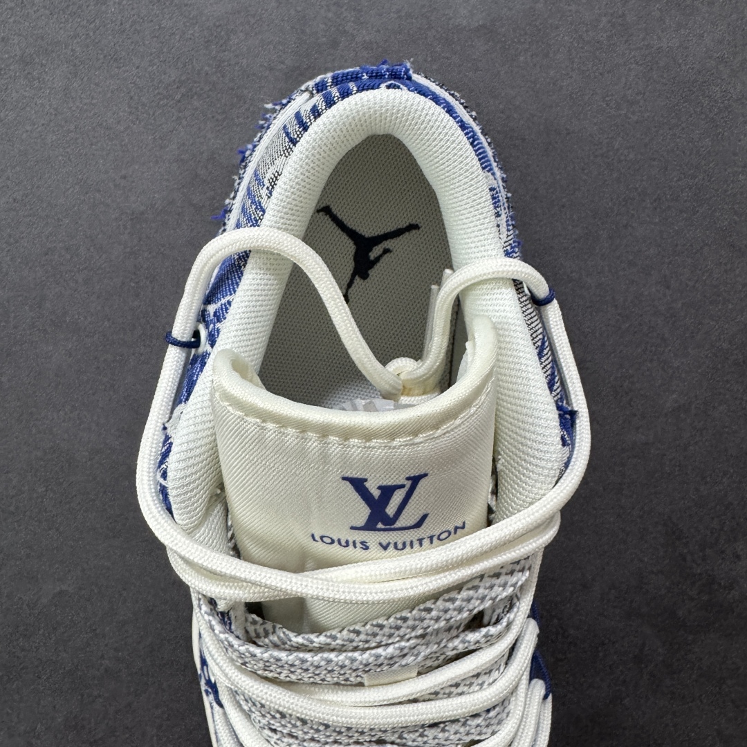 图片[7]-【定制版】Air Jordan 1 Low AJ1 乔1 LV联名 蓝花布抽绳 高端定制 低帮复古篮球鞋 YX5066-373  #定制鞋盒 大厂纯原品质出货 超高清洁度 皮料切割干净无任何毛边 细节完美  尺码：36 36.5 37.5 38 38.5 39 40 40.5 41 42 42.5 43 44 44.5 45-选品中心