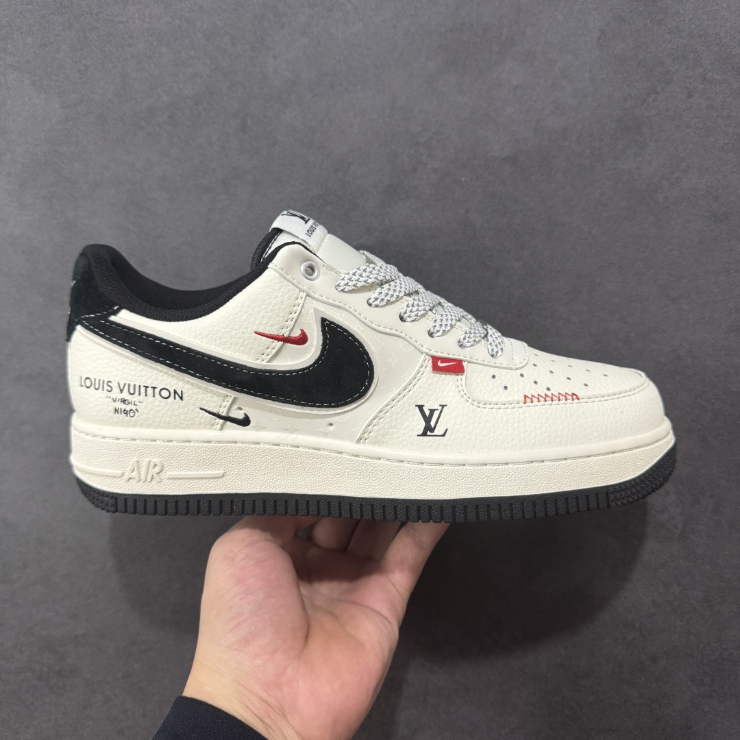 【定制版】Nike Air Force 1\'07 Low LV联名 米黑勾红标 空军一号低帮休闲板鞋 YX5066-348  #原楦头原纸板 原装鞋盒 定制五金配件 内置全掌气垫 原厂鞋底   尺码:36 36.5 37.5 38 38.5 39 40 40.5 41 42 42.5 43 44 44.5 45-选品中心