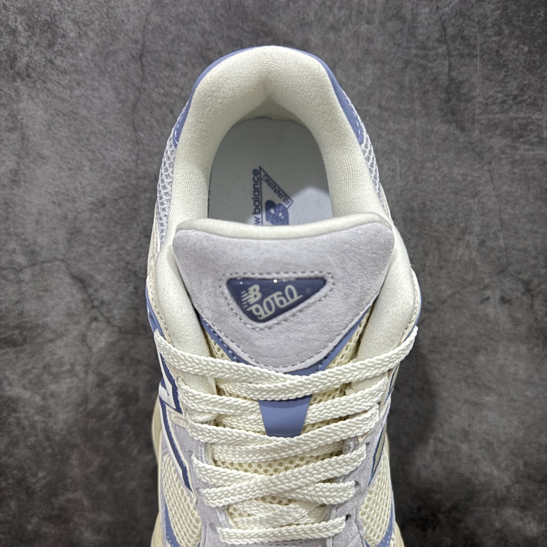 图片[8]-【纯原版】 New Balance NB9060 联名款 复古休闲运动慢跑鞋 灰蓝 U9060EEL 全套原楦原纸板原厂数据开发 进口三明治网面 原装进口翻毛皮料正确绒感卡色 正确中底拉帮中底网布细节 原厂标裁 带紫光防伪 定制后跟透明水晶模块 冲裁组合 大底贴合程度胶水上色把控完美 整洁度挑战全网艺术家 多道序QC把关品质完善 匠心打造 耗时两个月开发完成 工艺极其复杂难度可想而知 新开独立私模大底 全网唯一正确六层组合大底 高端零售专供产物 尺码：36 37 37.5 38 38.5 39 40 40.5 41 42 42.5 43 44 45 46.5-选品中心