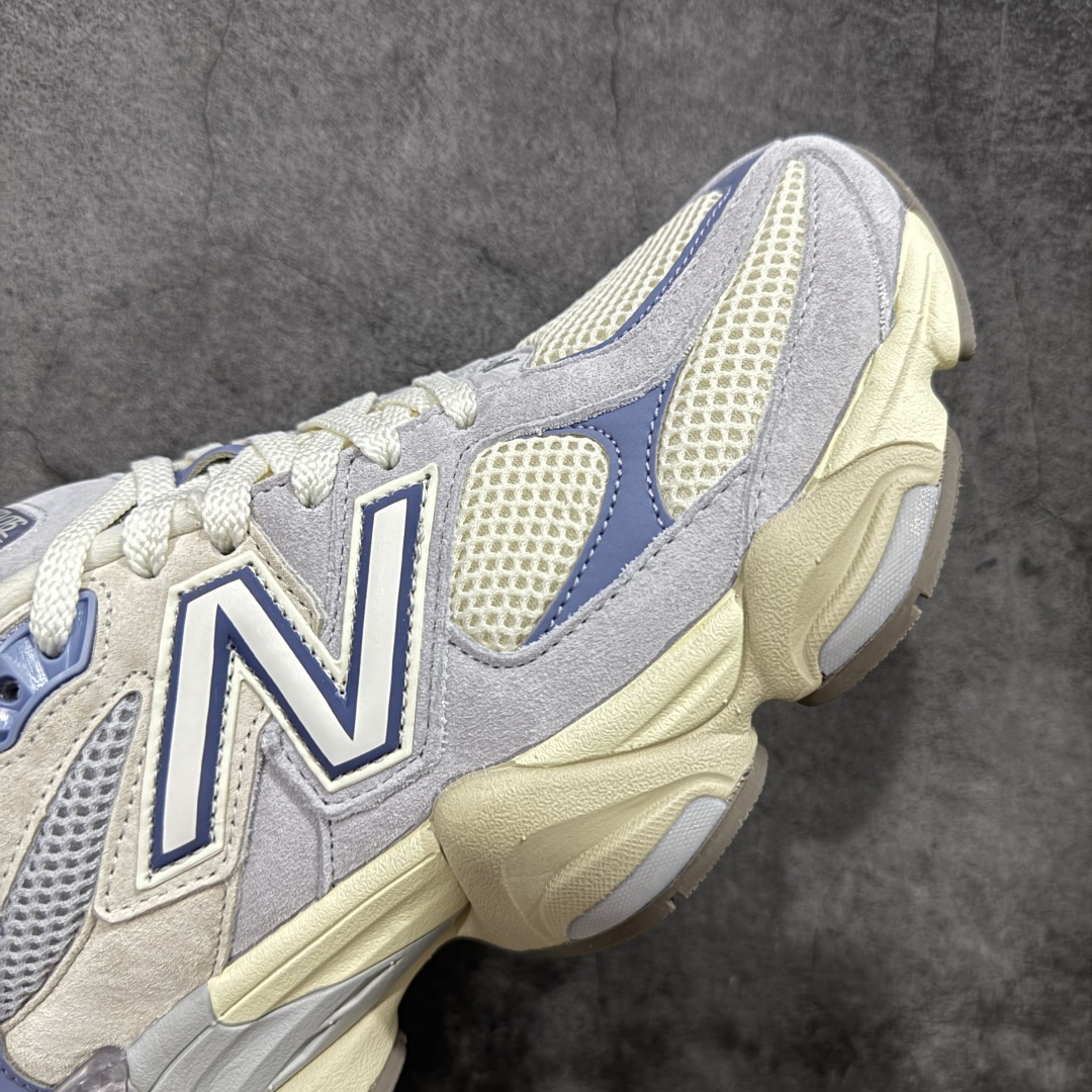 图片[6]-【纯原版】 New Balance NB9060 联名款 复古休闲运动慢跑鞋 灰蓝 U9060EEL 全套原楦原纸板原厂数据开发 进口三明治网面 原装进口翻毛皮料正确绒感卡色 正确中底拉帮中底网布细节 原厂标裁 带紫光防伪 定制后跟透明水晶模块 冲裁组合 大底贴合程度胶水上色把控完美 整洁度挑战全网艺术家 多道序QC把关品质完善 匠心打造 耗时两个月开发完成 工艺极其复杂难度可想而知 新开独立私模大底 全网唯一正确六层组合大底 高端零售专供产物 尺码：36 37 37.5 38 38.5 39 40 40.5 41 42 42.5 43 44 45 46.5-选品中心