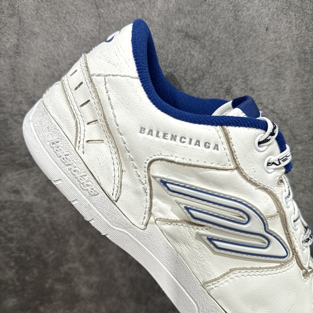 图片[6]-【VG零售版】Balenciaga Hamptons Worn-Out 巴黎世家十八18代 涤纶（聚酯纤维）牛皮革 圆头系带 低帮 生活休闲鞋板鞋 全套原纸板楦头开发 最原汁原味的灵魂版型 全鞋荧光划线卡点 胶水把控整洁度追求极致完美 每一双都是工艺品 多重QC质检 超越公司货的品控标准 实实在在的免检产品 原盒原配 正确字体电绣 粗细、位置、大小正确 侧边TPU 透气孔匹配意产原版 正确分离大底 TPU软底 原版一致大底LOGO 立体感十足 原厂皮料水洗做旧 采购原厂网纱 偏大一码 尺码：35 36 37 38 39 40 41 42 43 44 45 46-选品中心