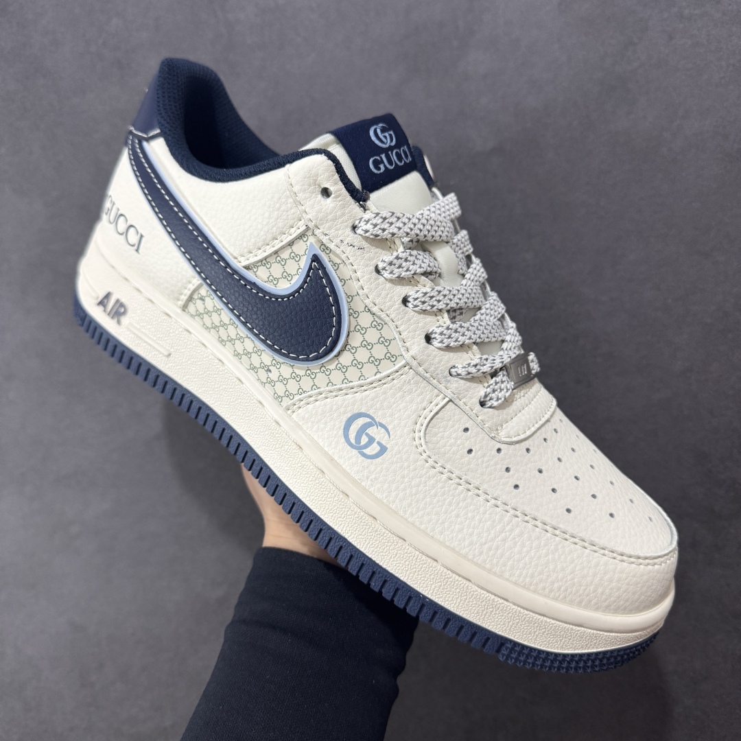 图片[3]-【定制版】Nike Air Force 1\’07 Low 古驰联名 花纹蓝勾 空军一号低帮休闲板鞋 XS1958-564  #原楦头原纸板 原装鞋盒 定制五金配件 内置全掌气垫 原厂鞋底   尺码：36 36.5 37.5 38 38.5 39 40 40.5 41 42 42.5 43 44 44.5 45-选品中心