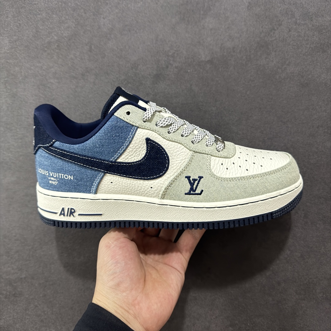 【定制版】Nike Air Force 1\'07 Low LV联名 拼接牛仔 空军一号低帮休闲板鞋  #原楦头原纸板 原装鞋盒 定制五金配件 内置全掌气垫 原厂鞋底 货号:SC0601-551  尺码:36 36.5 37.5 38 38.5 39 40 40.5 41 42 42.5 43 44 44.5 45-选品中心