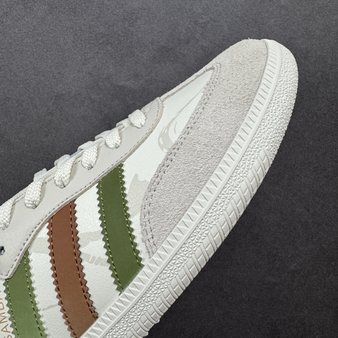 图片[5]-【定制版】adidas originals Samba OG 灰白绿 桑巴舞系列复古经典轻便板鞋 此款以简约大方的造型设计 给人以随性休闲的时尚格调 穿着舒适轻便，运动灵活自如 满足日常个性穿搭 货号：GJ75805 尺码：36 36.5 37 38 38.5 39 40 40.5 41 42 42.5 43 44 44.5 45-选品中心