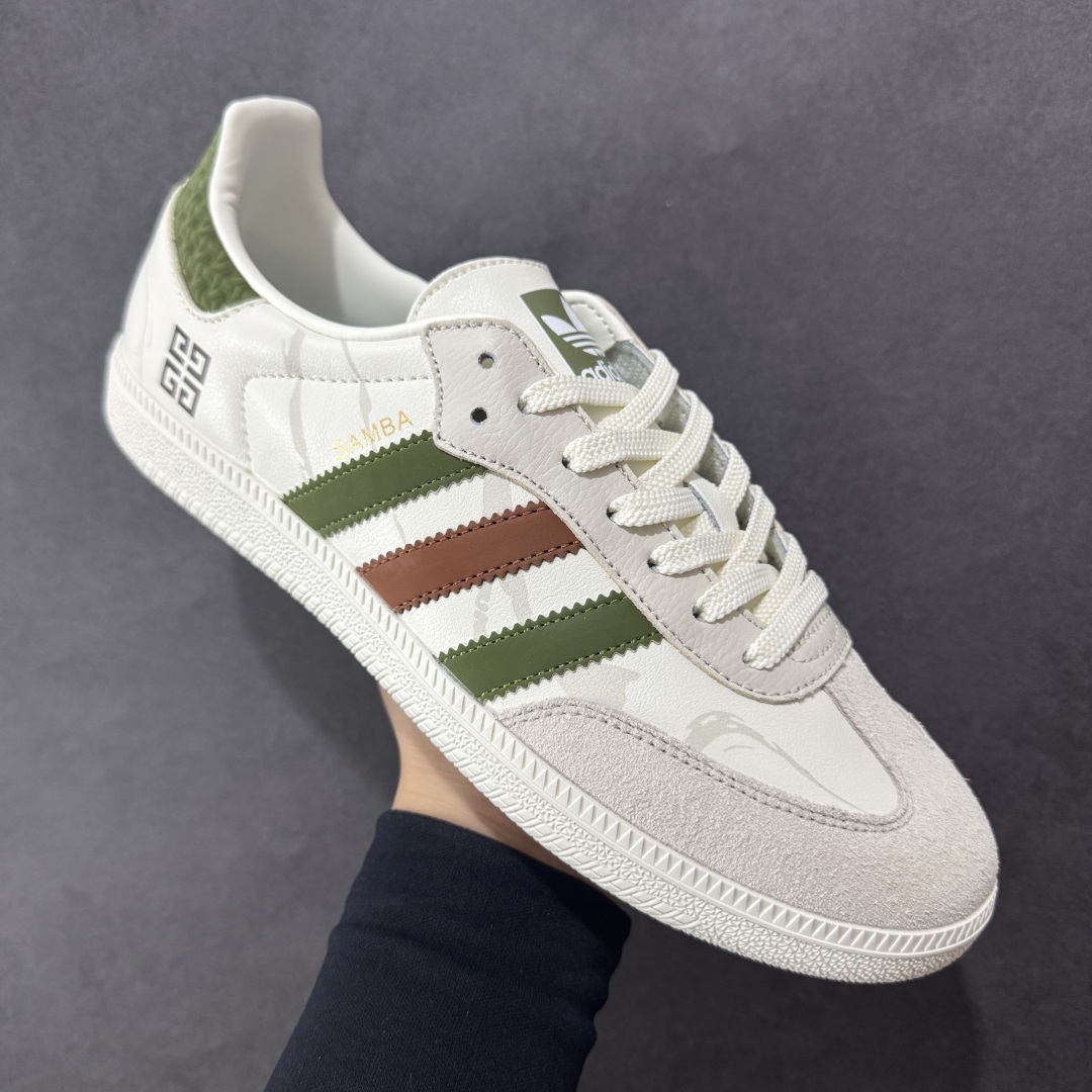 图片[3]-【定制版】adidas originals Samba OG 灰白绿 桑巴舞系列复古经典轻便板鞋 此款以简约大方的造型设计 给人以随性休闲的时尚格调 穿着舒适轻便，运动灵活自如 满足日常个性穿搭 货号：GJ75805 尺码：36 36.5 37 38 38.5 39 40 40.5 41 42 42.5 43 44 44.5 45-选品中心