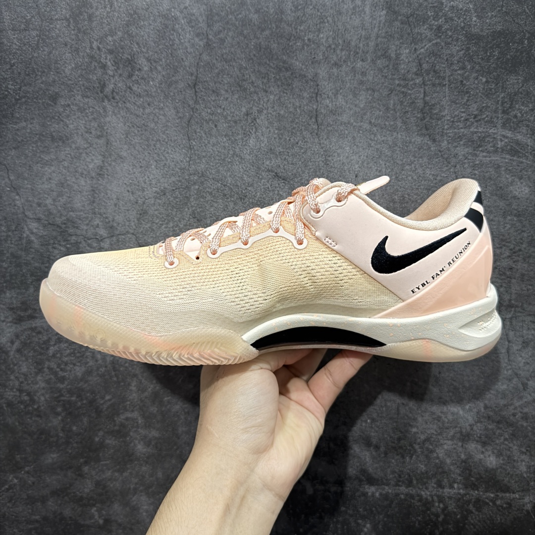  
【外贸纯原】NK Zoom Kobe Ⅷ  科比8代复刻实战运动低帮文化篮球鞋 白粉水蜜桃🍑 HQ3
