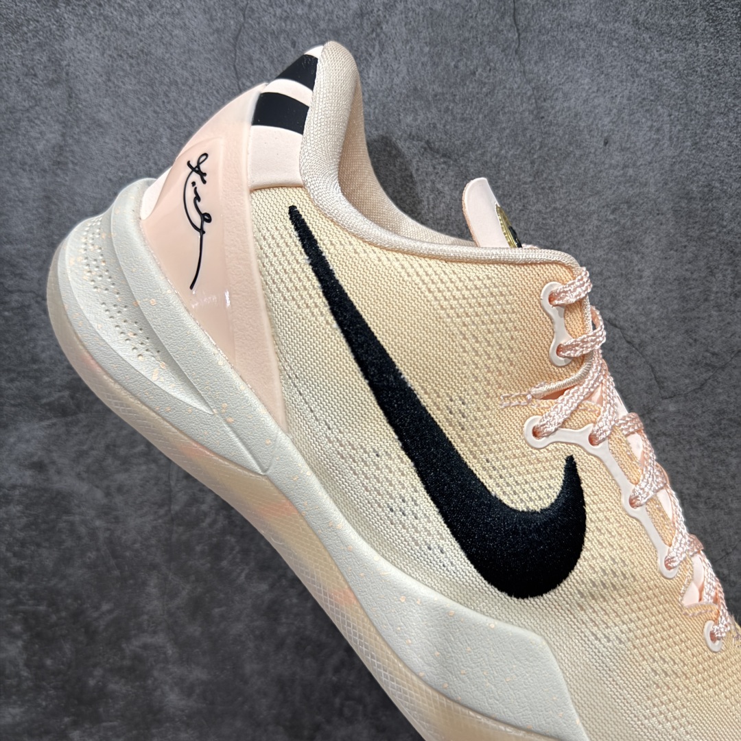  
【外贸纯原】NK Zoom Kobe Ⅷ  科比8代复刻实战运动低帮文化篮球鞋 白粉水蜜桃🍑 HQ3