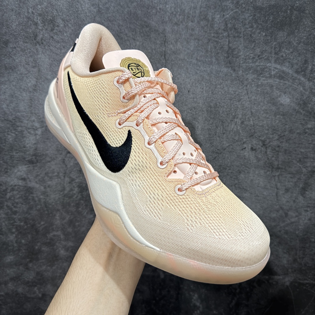  
【外贸纯原】NK Zoom Kobe Ⅷ  科比8代复刻实战运动低帮文化篮球鞋 白粉水蜜桃🍑 HQ3