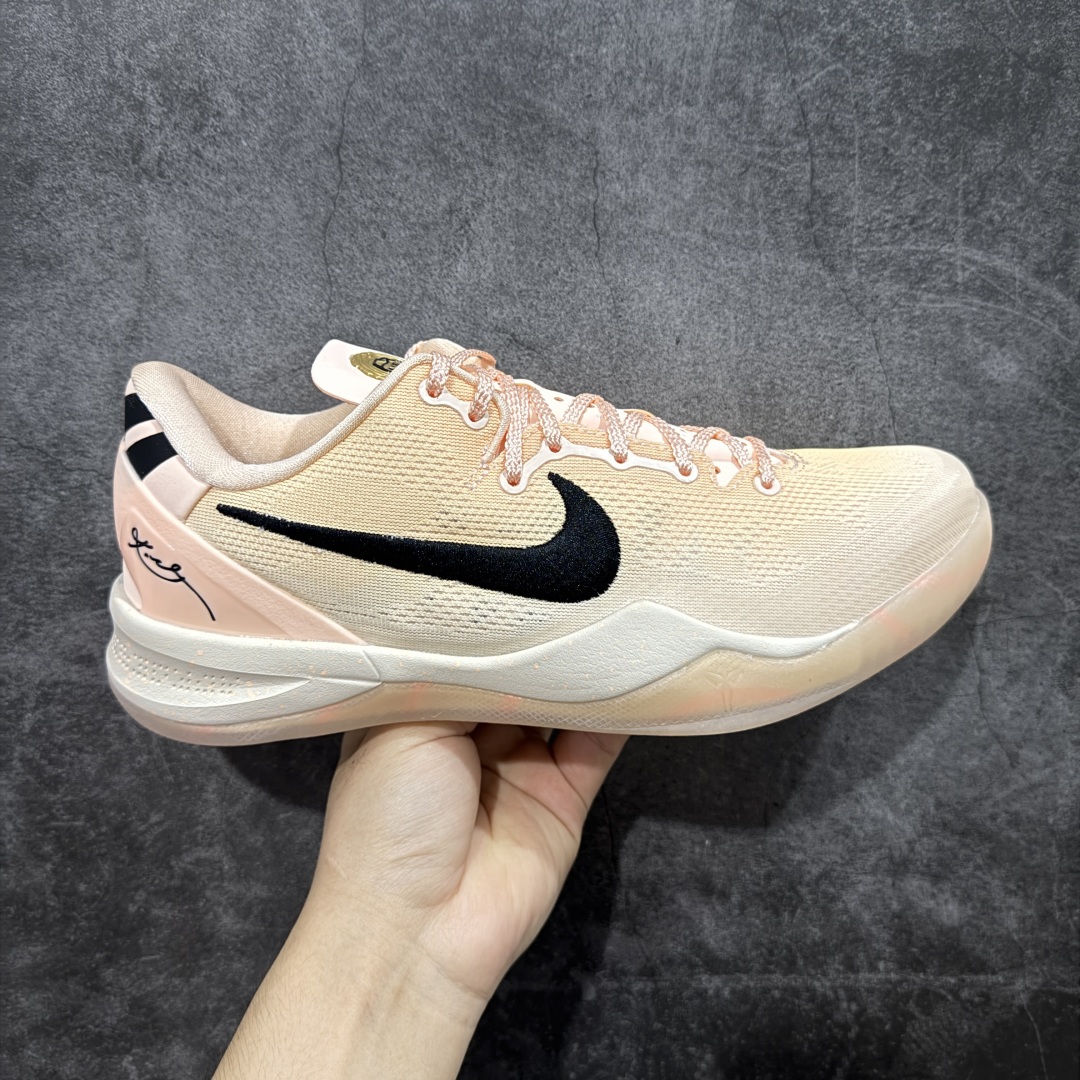  
【外贸纯原】NK Zoom Kobe Ⅷ  科比8代复刻实战运动低帮文化篮球鞋 白粉水蜜桃🍑 HQ3