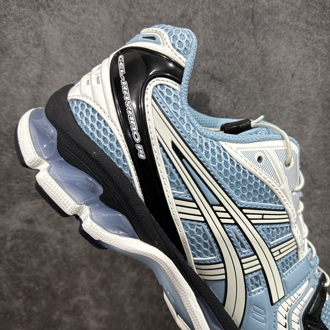 图片[7]-【总裁版】 ASICS GEL-KAYANO 14 亚瑟士系列轻量缓震休闲运动跑步鞋 市场天花板品质 鞋型细节秒杀市场流通版本 知名大厂出品 原版开发 细节完美把控 独家私模五层组合大底 原厂定制缓震硅胶加持 原盒原配 官方四联吊牌 一比一同步原鞋工艺和用料 后跟一样采用了GEL缓震胶 整体系列设计非常的科技感！ 锻炼跑步的同时让你一样时尚百搭！ 设计师 Hidenori Yamashita 以「Flash」一词为灵感，创造出未来感金属色鞋面，改造升级内在性能，由内而外全面革新，为 GEL-KAYANO 家族传承及经典跑鞋文化的延续，创下里程碑式作品。ASICS GEL – KAYANO 14 跑鞋重新诠释了复古的跑步形状，并以其 2000 年代后期的美学理念重新铺装，银色与蓝色的鞋面极为高档.网面铺陈与鞋面、鞋头多处细节位增添了透气性。ASICS GEL – KAYANO 14的鞋后跟部中底上以及多密度耐磨鞋底增加了 GEL 缓震胶，提供高抗冲击性、缓冲性、可保护脚部免受地面冲击的影响，穿着舒适性十足「入手同款」 尺码：36 37 37.5 38 39 39.5 40.5 41.5 42 42.5 43.5 44 45 46-选品中心