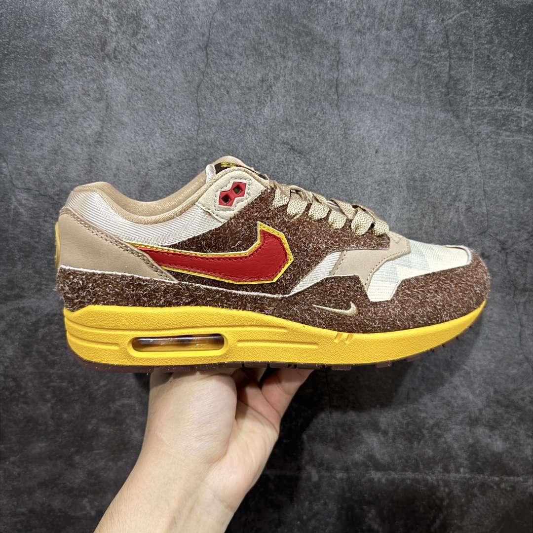 【外贸纯原】.SWOOSH x Nike Air Max 1 “Big Head Origins”舒适百搭 低帮 休闲跑步鞋 男女同款 棕色 货号:HV5876-200 外贸大厂出品 原鞋购入开发 耗时数月研发 原厂皮 原厂辅料 原厂配件 原楦 原纸板 真真的 目前T1品质 尺码:36-47.5-选品中心