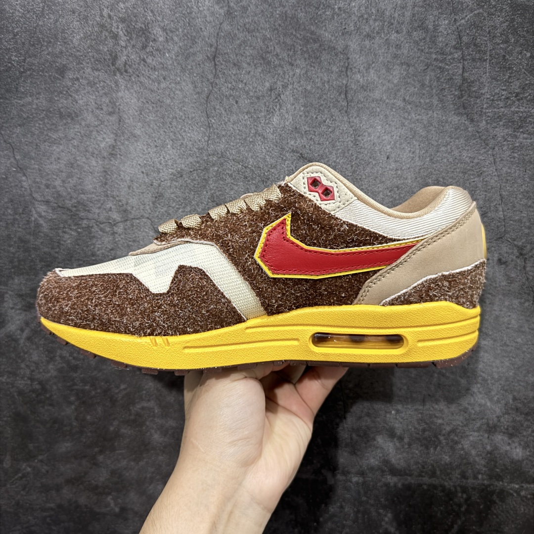 图片[2]-【外贸纯原】.SWOOSH x Nike Air Max 1 “Big Head Origins”舒适百搭 低帮 休闲跑步鞋 男女同款 棕色 货号：HV5876-200 外贸大厂出品 原鞋购入开发 耗时数月研发 原厂皮 原厂辅料 原厂配件 原楦 原纸板 真真的 目前T1品质 尺码：36-47.5-选品中心