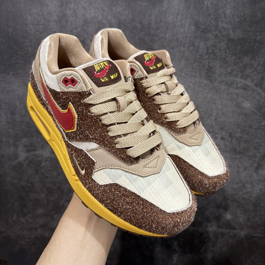 【外贸纯原】.SWOOSH x Nike Air Max 1 “Big Head Origins”舒适百搭 低帮 休闲跑步鞋 男女同款 棕色 货号:HV5876-200 外贸大厂出品 原鞋购入开发 耗时数月研发 原厂皮 原厂辅料 原厂配件 原楦 原纸板 真真的 目前T1品质 尺码:36-47.5-选品中心
