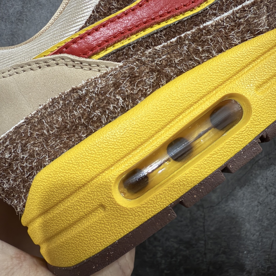 图片[3]-【外贸纯原】.SWOOSH x Nike Air Max 1 “Big Head Origins”舒适百搭 低帮 休闲跑步鞋 男女同款 棕色 货号：HV5876-200 外贸大厂出品 原鞋购入开发 耗时数月研发 原厂皮 原厂辅料 原厂配件 原楦 原纸板 真真的 目前T1品质 尺码：36-47.5-选品中心