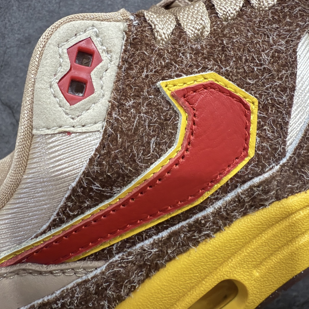 图片[4]-【外贸纯原】.SWOOSH x Nike Air Max 1 “Big Head Origins”舒适百搭 低帮 休闲跑步鞋 男女同款 棕色 货号：HV5876-200 外贸大厂出品 原鞋购入开发 耗时数月研发 原厂皮 原厂辅料 原厂配件 原楦 原纸板 真真的 目前T1品质 尺码：36-47.5-选品中心