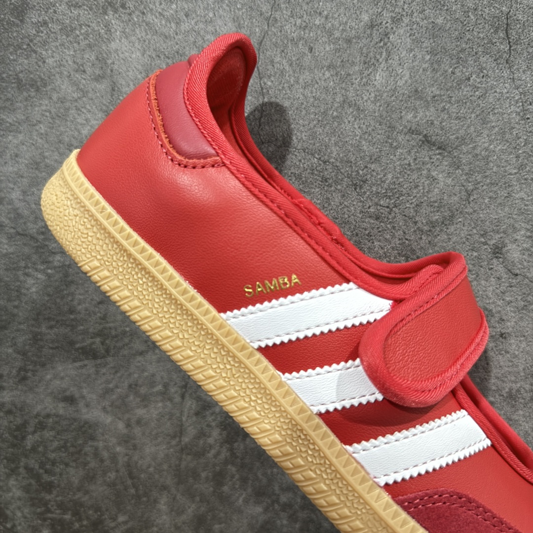 图片[7]-【RS纯原头层】Adidas Samba Janes 玛丽珍板鞋懒人一脚蹬 Adidas Samba Janes采用皮革材质，Adidas Samba Janes的设计融合了经典与现代元素。它采用了玛丽珍鞋的特色设计，如鞋面上的扣带和环扣装饰，同时保留了Samba鞋的经典三道杠设计和橡胶大底。这款鞋的鞋型修长，中足偏窄，整体贴合感强，适合标准脚型和宽脚型的人群 货号：JQ6446 尺码：36-41-选品中心