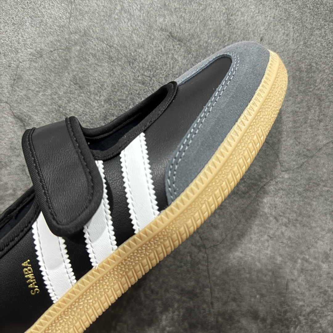 图片[6]-【RS纯原头层】Adidas Samba Janes 玛丽珍板鞋懒人一脚蹬 Adidas Samba Janes采用皮革材质，Adidas Samba Janes的设计融合了经典与现代元素。它采用了玛丽珍鞋的特色设计，如鞋面上的扣带和环扣装饰，同时保留了Samba鞋的经典三道杠设计和橡胶大底。这款鞋的鞋型修长，中足偏窄，整体贴合感强，适合标准脚型和宽脚型的人群 货号：JQ6445 尺码：36-41-选品中心