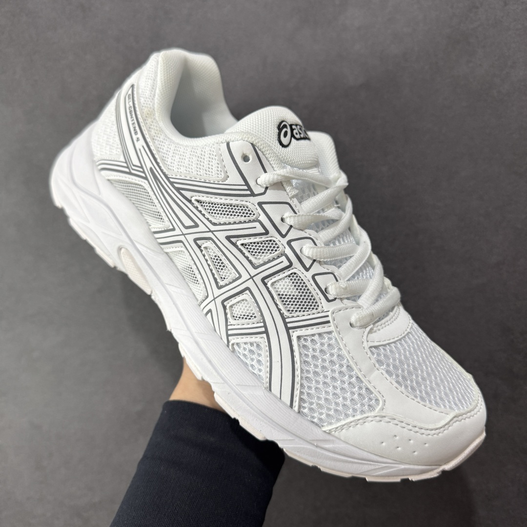 图片[3]-【K8版本】ASICS 亚瑟士 GEL-CONTEND 4缓震回弹透气跑步鞋 高颜值百搭入门级跑鞋 多层网面织物+植绒材质构成了亚瑟士logo图案，具有很高的品牌识别性。网面织物通风透气，植绒材料起到鞋面补强作用，提升跑鞋包裹性和使用寿命。亚瑟士核心就是稳定和缓震，即便GEL-CONTEND 4是最入门的产品，也还是有板有眼的。GEL-CONTEND 4的中底技术叫做AMPLIFOAM，表面上也就是EVA发泡材料的一种，在后跟下面植入GEL缓震胶，增加缓震能力。AHAR+防滑大底几乎布满整个鞋底，一方面能增加跑鞋的寿命，另外一方面在全掌覆盖同时能为足弓下方稳定性进行补强。 尺码：36-45 编码：YBB210220-选品中心