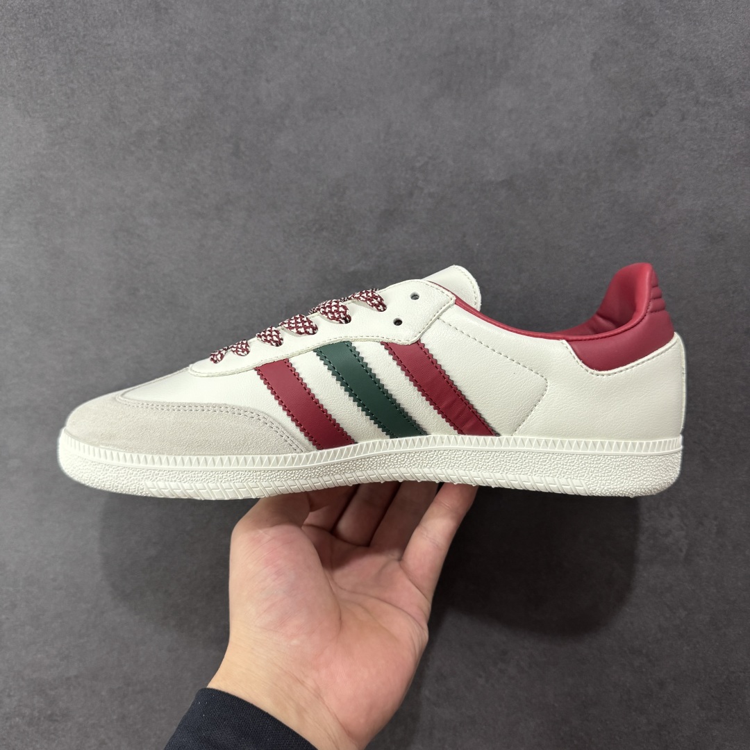 图片[2]-【定制版】adidas originals Samba OG x Louis Vuitton 灰红 桑巴舞系列复古经典轻便板鞋 此款以简约大方的造型设计 给人以随性休闲的时尚格调 穿着舒适轻便，运动灵活自如 满足日常个性穿搭 货号：GJ75801 尺码：36 36.5 37 38 38.5 39 40 40.5 41 42 42.5 43 44 44.5 45-选品中心