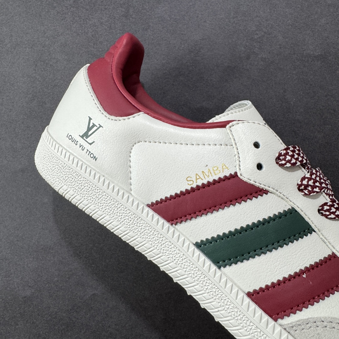 图片[6]-【定制版】adidas originals Samba OG x Louis Vuitton 灰红 桑巴舞系列复古经典轻便板鞋 此款以简约大方的造型设计 给人以随性休闲的时尚格调 穿着舒适轻便，运动灵活自如 满足日常个性穿搭 货号：GJ75801 尺码：36 36.5 37 38 38.5 39 40 40.5 41 42 42.5 43 44 44.5 45-选品中心