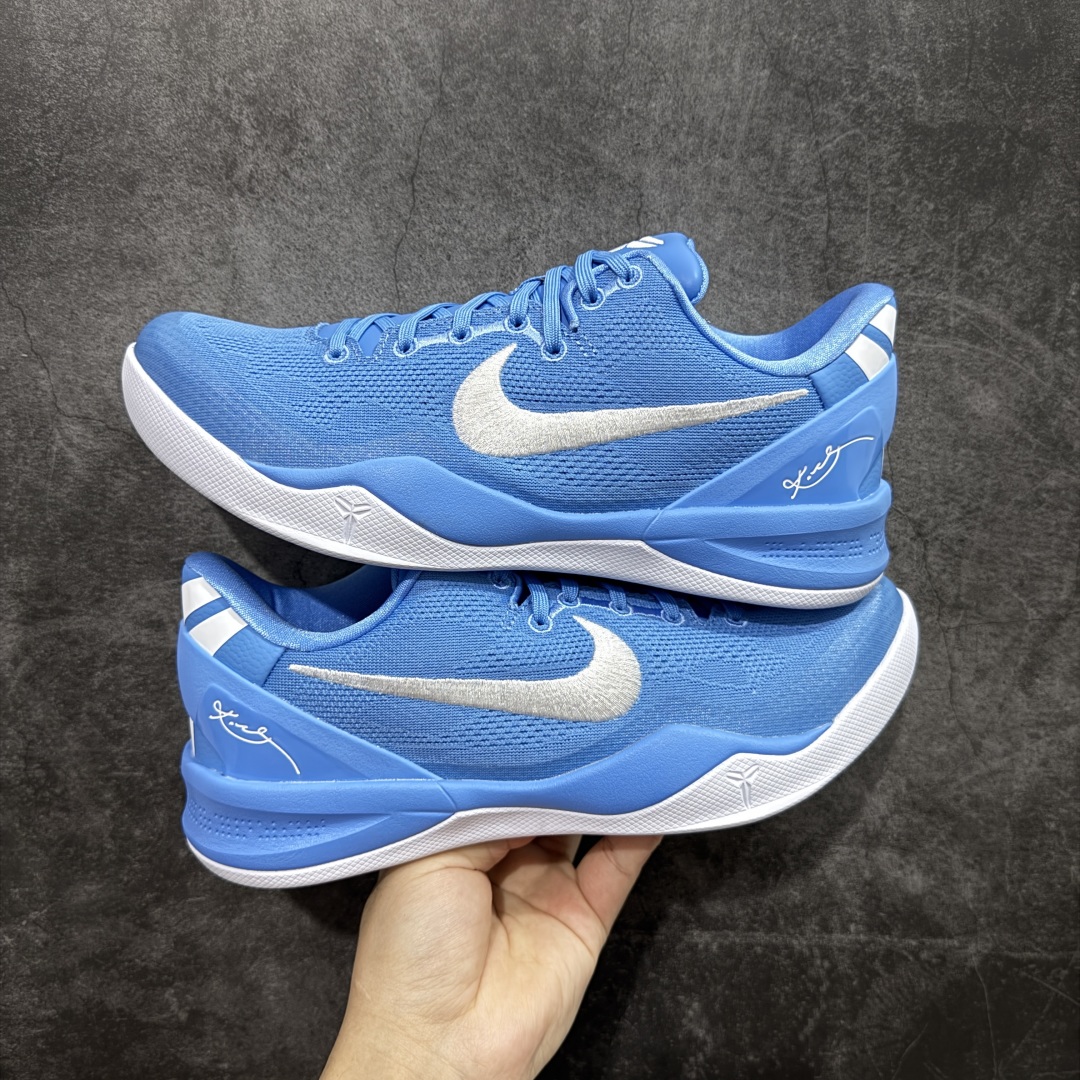  
【纯原外贸】NK Zoom Kobe Ⅷ  科比8代复刻实战运动低帮文化篮球鞋 蓝白HM6469-4