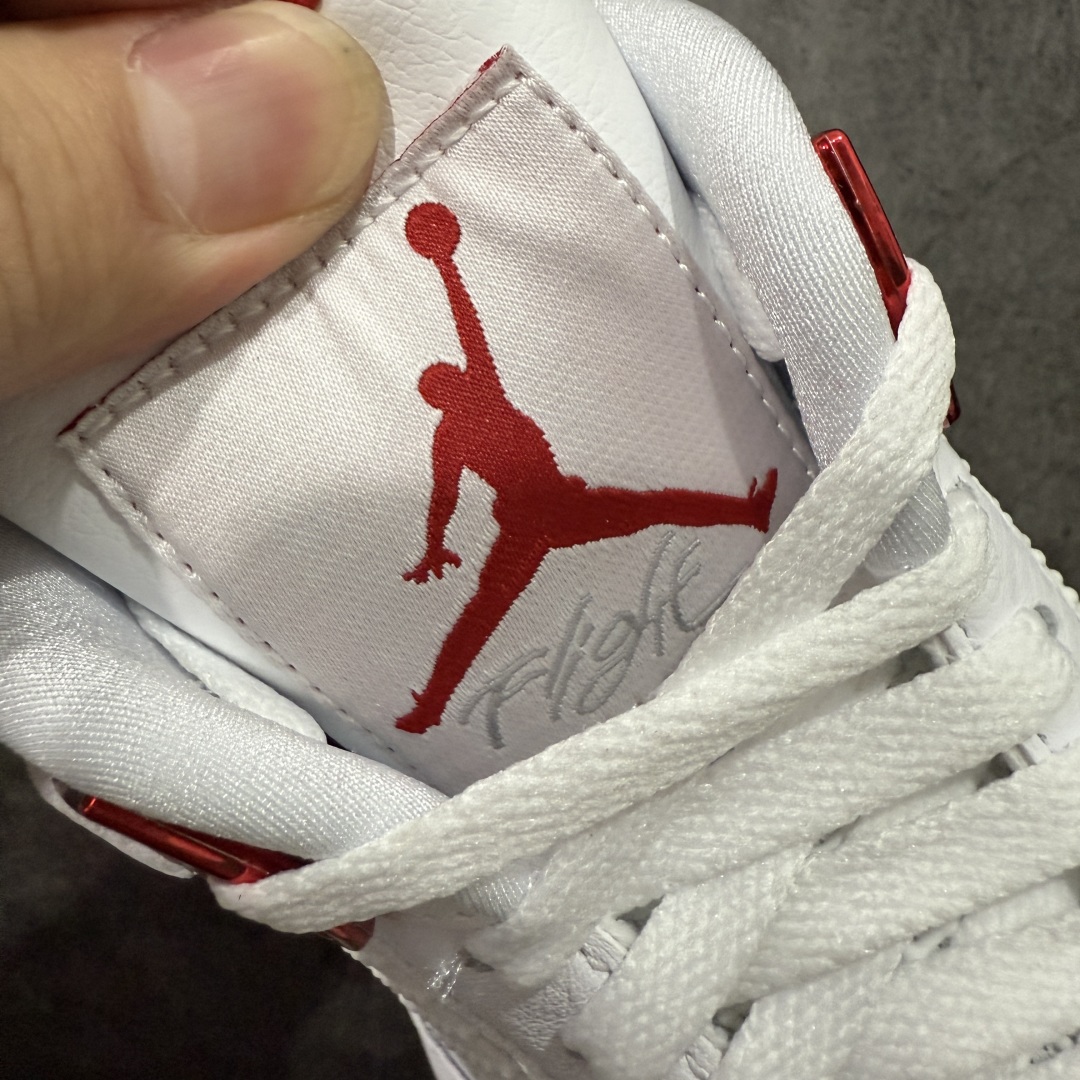 图片[6]-【原厂版】 Air Jordan AJ4 Retro 白红扣CT8527-112 全新升级改良 原鞋原楦原纸板同源开发 完美呈现乔4的版型 内侧正确双色网格 还原细节 原厂皮料 正确气垫颜色 正确网格工艺 正确拉帮工艺 全鞋原装材料制作 原档案原模具打造 支持全方位与正品对比 尺码：40 40.5 41 42 42.5 43 44 44.5 45 46 47.5-选品中心