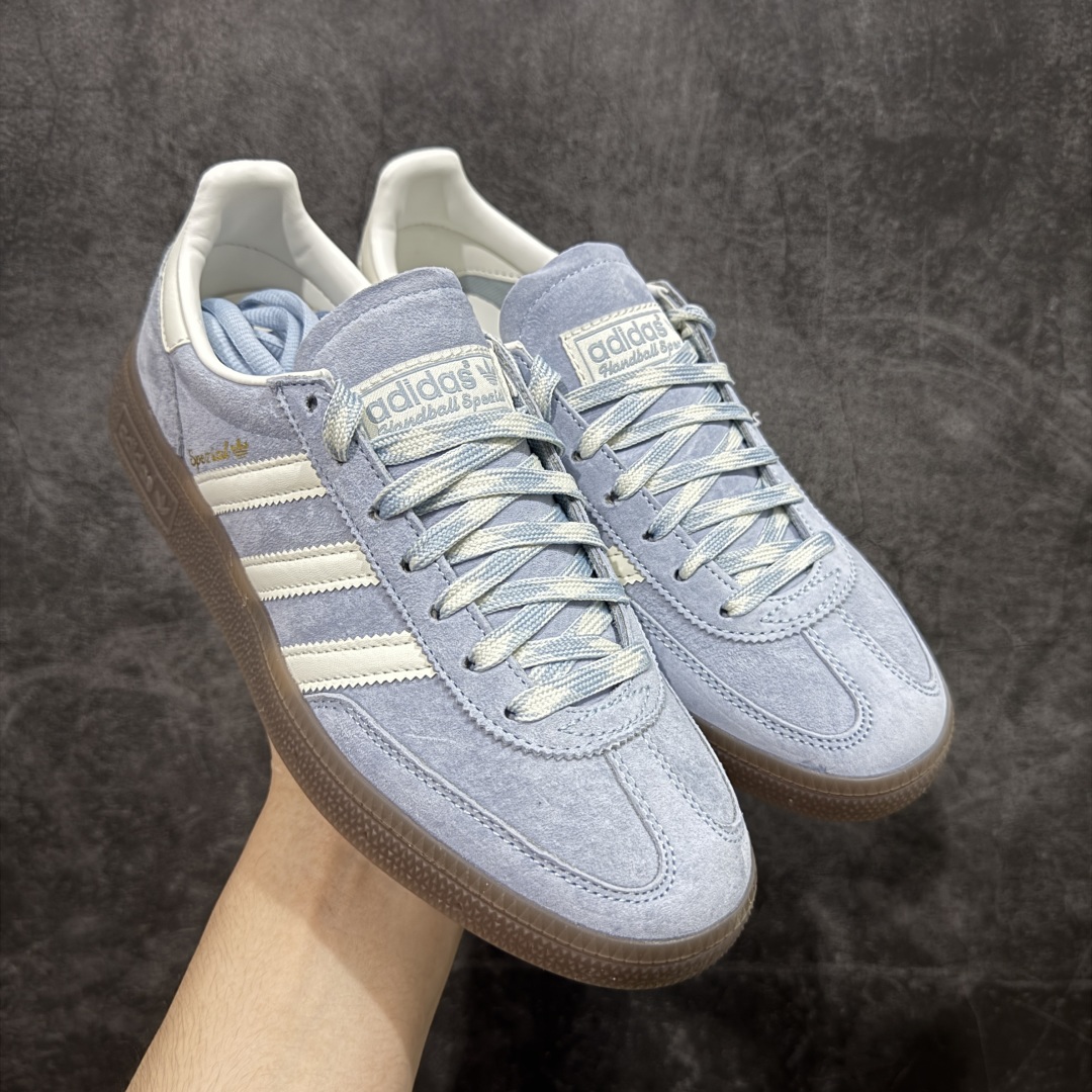 
【纯原版】Adidas Handball Spezial  阿迪达斯经典款牛皮复古休闲板鞋 蓝白生胶