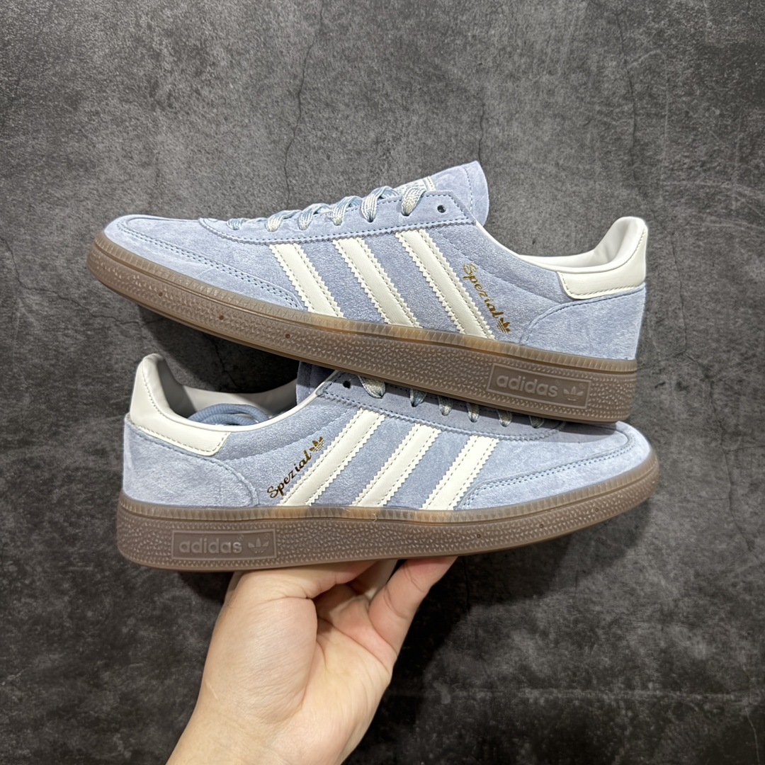  
【纯原版】Adidas Handball Spezial  阿迪达斯经典款牛皮复古休闲板鞋 蓝白生胶