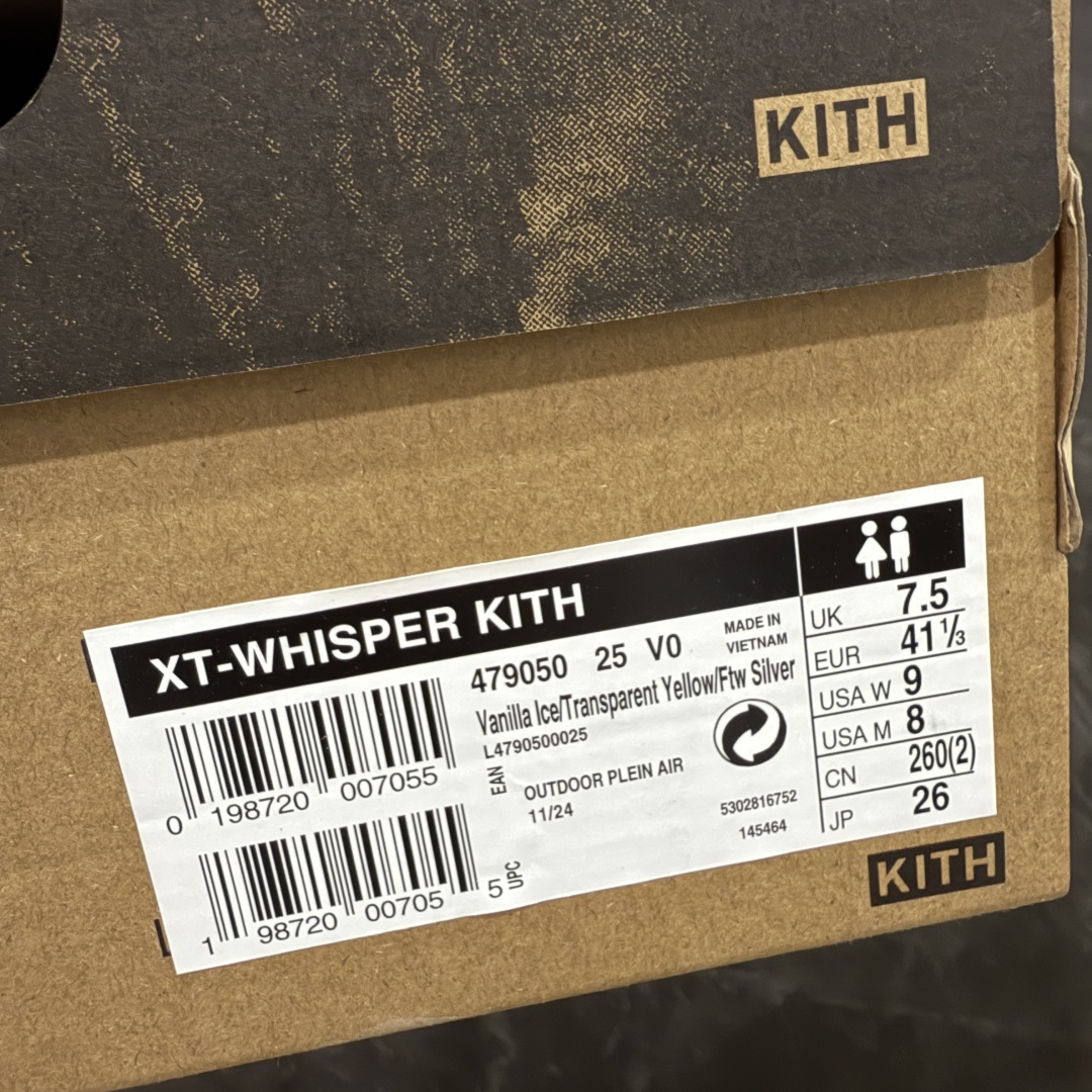 图片[9]-【666版本】SALOMON 萨洛蒙 XT-WHISPER x Kith联名 舒适百搭耐磨轻便低帮 休闲越野训练城市通勤跑步鞋 男女同款 米黄色 纯原外贸平台特供订单 耗时半年巨作 #全套原纸板楦头开发 #原厂特供网布配套加持 #确保原汁原味 完美呈现版型 #原档数据独家私模五层组合大底 #男女鞋同步官方开发至46 #原装Ortholite轻量化鞋垫 #中底布带钢印编号 原厂TPU锁扣 #进口港宝加持 后跟自然饱满 还原公司包裹性 #鞋面采用SENSIFT贴合技术 #全方位贴合包裹脚型 #鞋跟部鞋底牵引设计 #提供强大的抓地性能 #更适应野外崎岖不平的道路 #基于 SALOMON 初代 XT 鞋身造型并搭载 4D ADVANCED CHASSIS™ 大底打造而成 为这款 XT-WHISPER 带来了多项足部控制与保护等功能性 如在运动过程中控制左右晃动的过程而提高稳定性、改善长途越野过程中足中到足尖的过渡、提高感知岩石的精确度以抵抗尖锐物体对脚底的伤害以及采用动态缓冲来增强穿着舒适感 从而减轻疲劳感 使 XT-WHISPER 成为一双舒适且安全的户外之履 货号：479050 尺码：36 36.5 37.5 38 38.5 39 40 40.5 41 42 42.5 43 44 45 46-选品中心