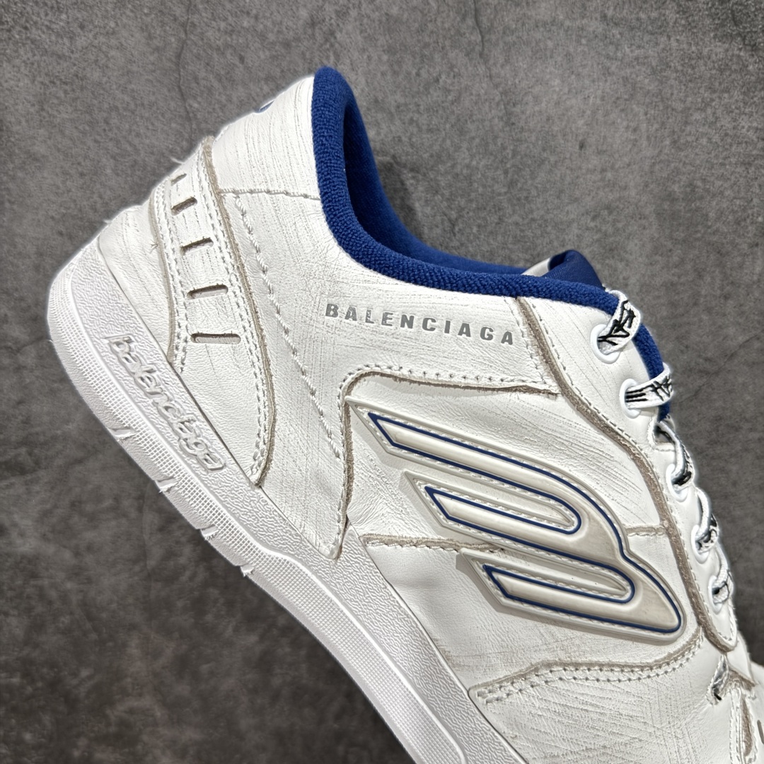 图片[7]-【XA纯原版】Balenciaga Hamptons Worn-Out 巴黎世家十八18代 涤纶（聚酯纤维）牛皮革 圆头系带 低帮 生活休闲鞋板鞋 全套原纸板楦头开发 最原汁原味的灵魂版型 全鞋荧光划线卡点 胶水把控整洁度追求极致完美 每一双都是工艺品 多重QC质检 超越公司货的品控标准 实实在在的免检产品 原盒原配 正确字体电绣 粗细、位置、大小正确 侧边TPU 透气孔匹配意产原版 正确分离大底 TPU软底 原版一致大底LOGO 立体感十足 原厂皮料水洗做旧 采购原厂网纱 偏大一码 尺码：35 36 37 38 39 40 41 42 43 44 45 46-选品中心