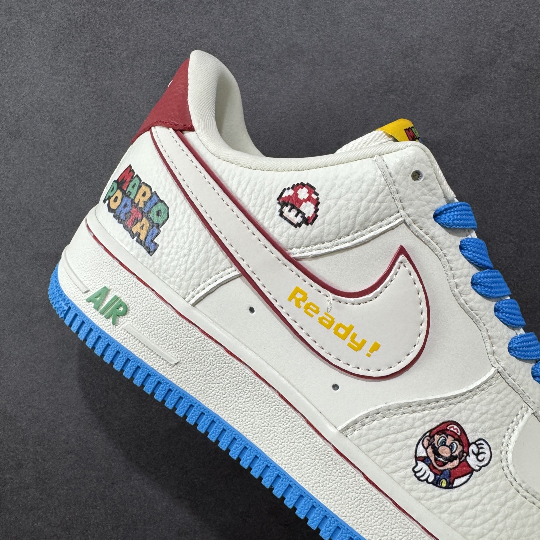 图片[6]-【定制版】Nike Air Force 1 Low 07 x Mario 白蓝彩 原楦头原纸板 打造纯正低帮空军版型 专注外贸渠道 全掌内置蜂窝气垫 原盒配件 原厂中底钢印、拉帮完美 货号：SC0601 567 尺码：36 36.5 37.5 38 38.5 39 40 40.5 41 42 42.5 43 44 44.5 45-选品中心