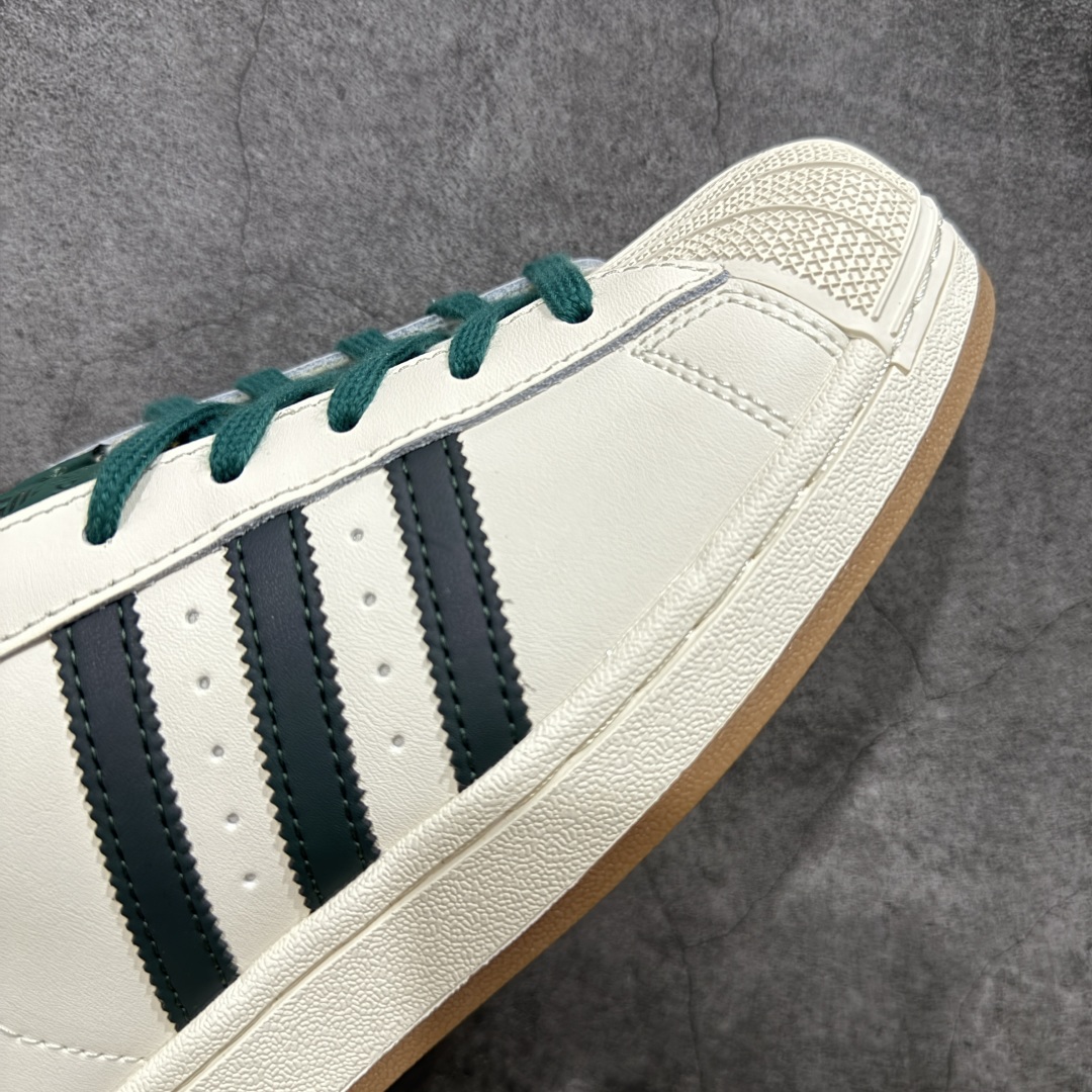 图片[6]-【公司级】阿迪达斯AD Originals Superstar 经典贝壳头休闲板鞋白绿棕 纯原鞋楦 立体LOGO 国内最高工艺 原装超软一体蓝底 头层抗裂牛皮 原厂数据密度鞋带 鞋舌3D高频版 货号：JQ6251 尺码：35 36 36.5 37 38 38.5 39 40 40.5 41 42 42.5 43 44 44.5 45-选品中心
