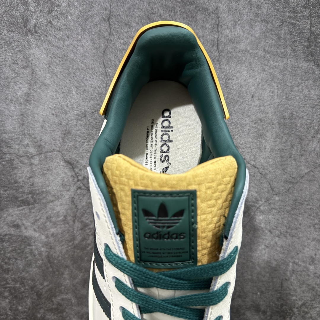 图片[8]-【公司级】阿迪达斯AD Originals Superstar 经典贝壳头休闲板鞋白绿棕 纯原鞋楦 立体LOGO 国内最高工艺 原装超软一体蓝底 头层抗裂牛皮 原厂数据密度鞋带 鞋舌3D高频版 货号：JQ6251 尺码：35 36 36.5 37 38 38.5 39 40 40.5 41 42 42.5 43 44 44.5 45-选品中心