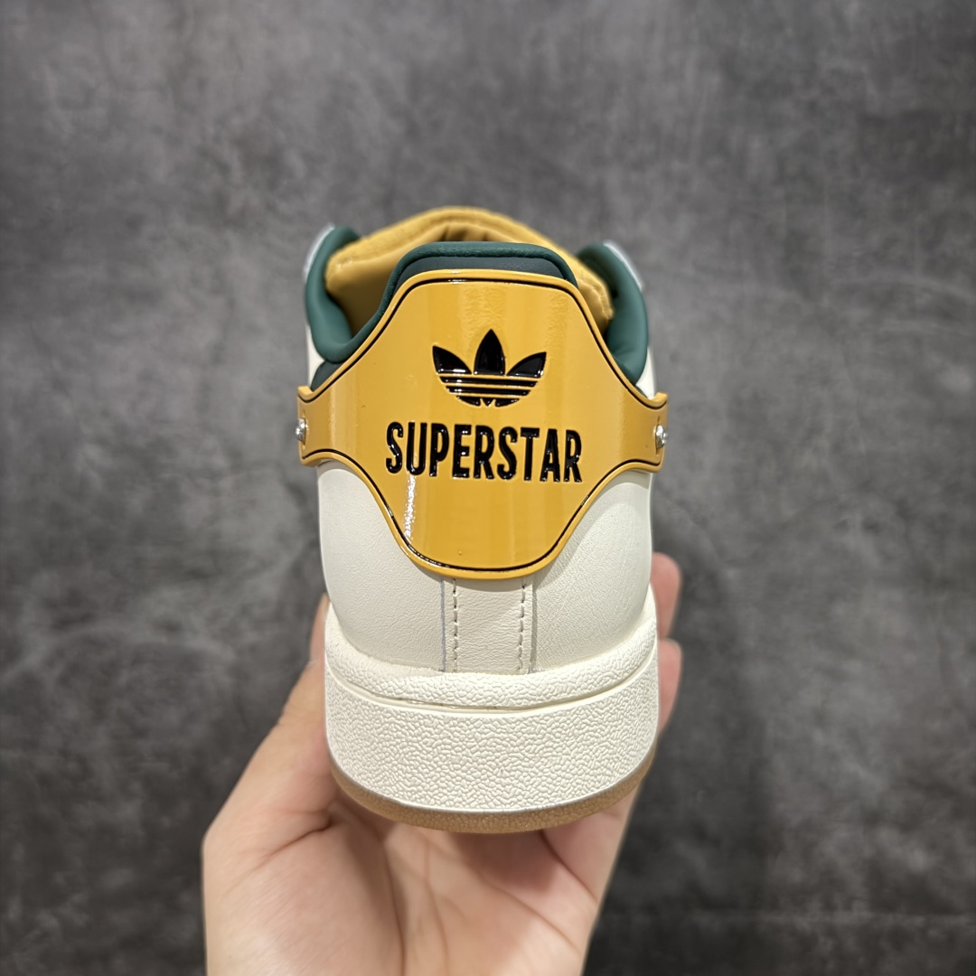 图片[4]-【公司级】阿迪达斯AD Originals Superstar 经典贝壳头休闲板鞋白绿棕 纯原鞋楦 立体LOGO 国内最高工艺 原装超软一体蓝底 头层抗裂牛皮 原厂数据密度鞋带 鞋舌3D高频版 货号：JQ6251 尺码：35 36 36.5 37 38 38.5 39 40 40.5 41 42 42.5 43 44 44.5 45-选品中心