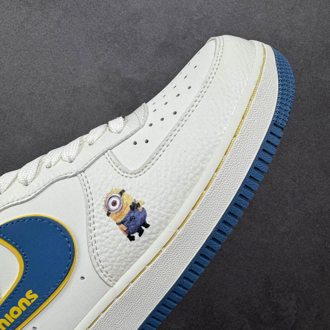 图片[5]-【定制版】Nike Air Force 1\’07 Low 小黄人 白蓝金韵 空军一号低帮休闲板鞋 SC0601-566  #原楦头原纸板 原装鞋盒 原厂鞋底 超高清洁度 细节完美  尺码：36 36.5 37.5 38 38.5 39 40 40.5 41 42 42.5 43 44 44.5 45 编码：HXSB310320-选品中心