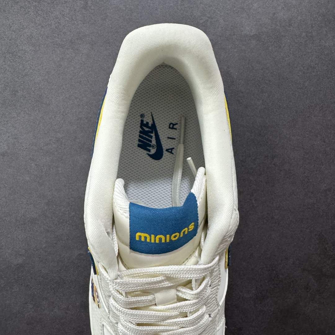 图片[7]-【定制版】Nike Air Force 1\’07 Low 小黄人 白蓝金韵 空军一号低帮休闲板鞋 SC0601-566  #原楦头原纸板 原装鞋盒 原厂鞋底 超高清洁度 细节完美  尺码：36 36.5 37.5 38 38.5 39 40 40.5 41 42 42.5 43 44 44.5 45 编码：HXSB310320-选品中心