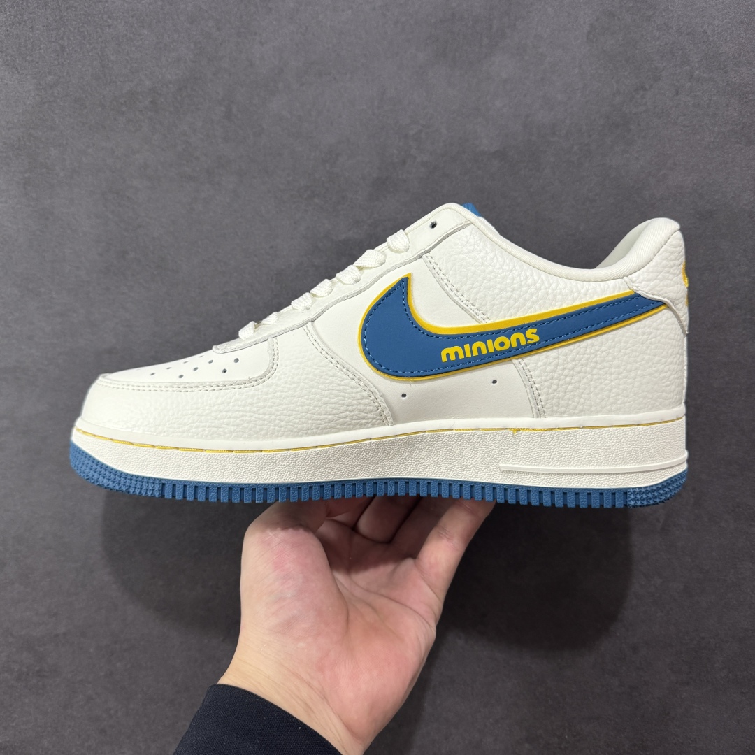 图片[2]-【定制版】Nike Air Force 1\’07 Low 小黄人 白蓝金韵 空军一号低帮休闲板鞋 SC0601-566  #原楦头原纸板 原装鞋盒 原厂鞋底 超高清洁度 细节完美  尺码：36 36.5 37.5 38 38.5 39 40 40.5 41 42 42.5 43 44 44.5 45 编码：HXSB310320-选品中心